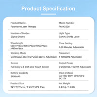 ZJKC Handheld Red Light Therapy Device for Humans Pets 2500mW Cold Laser Therapy Device for Pain Relief Arthritis Muscles