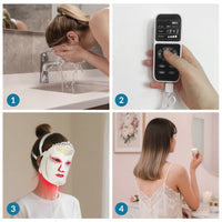 ZJKC 7 Color Red Light Therapy Mask LED Beauty Machine for Face at Home and Travel – Rechargeable & Silicone